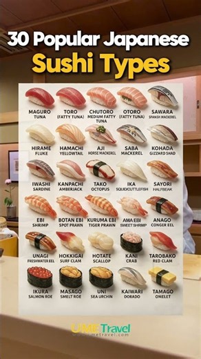Top 30 Most Popular Sushi in Japan! Which one is your favorite?
