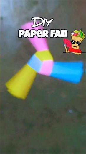 DIY paper fan easy 🌈❤️🦄🍓 in just 10 seconds #diy #art #shorts #windmill #youtubeshorts