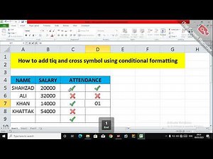 How to add tick and cross symbol on attendance sheet using conditional formatting in excel|