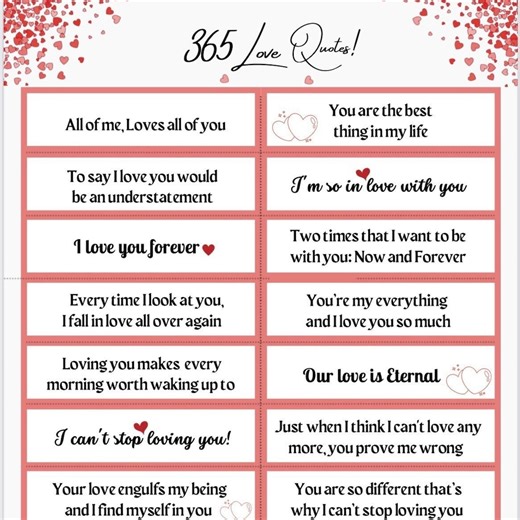 365 Love Notes: Printable Quotes for Him/her (digital Download) - Etsy Finland