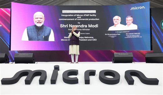 PM Modi inaugurates Micron Technology’s Semiconductor Assembly, Test and Packaging (ATMP) facility in Sanand,Gujarat