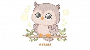 Owl Embroidery Design - Bird Embroidery Design Machine Embroidery Pattern - Birdie Embroidery File - Owl With Branch Star - Instant Download - Etsy