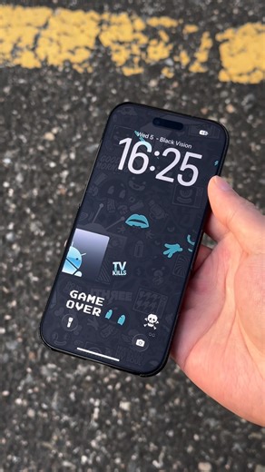 iPhone Setup organized with Dark Wallpaper, Blue Details, and Basic Widgets. #iphonecustomization