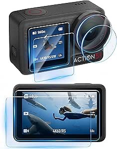 Tomat Osmo Action 5 Pro Screen Protector, 9H Tempered Glass for DJI Osmo Action 5 Pro Accessories, Lens Protector Front LCD Display Film Anti-Scratch