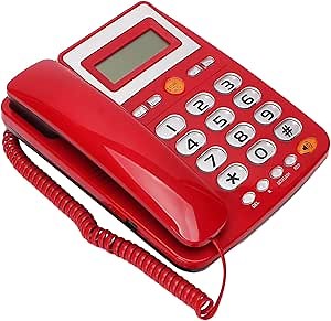 Big Landline Phone for Senior, Corded Telephone for Hearing Visually Impaired, for Wall or Desk, with Amplified Speaker, Speed Dial, Large LCD Display, Hands