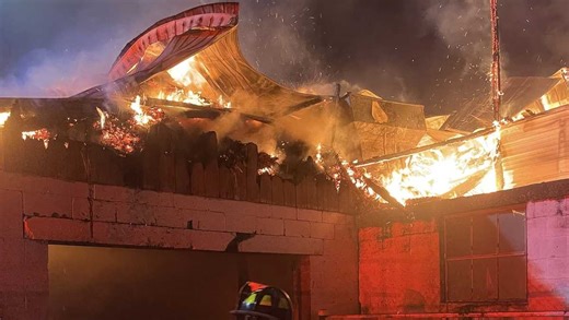 Crews called to tear down barn after 2-alarm blaze destroyed it