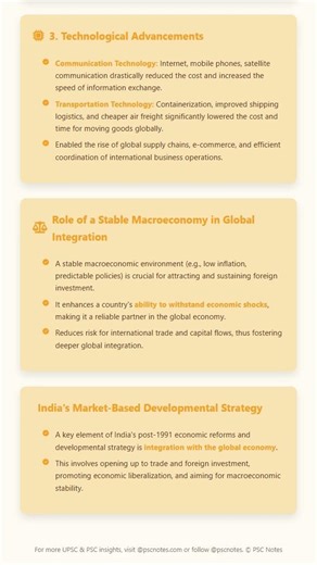 Drivers of Globalization: Trade liberalization, capital mobility, technological advancements