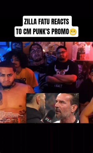 ZILLA FATU REACTS TO CM PUNK'S PROMO ON RAW 😬 #wweraw #wwe #cmpunk #zillafatu