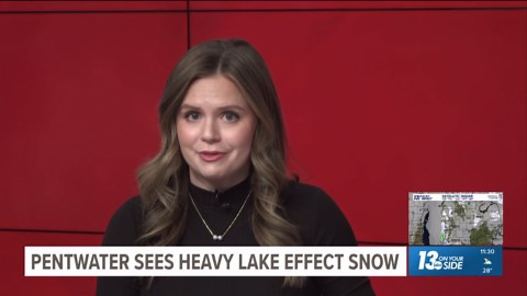 Lake effect snow transforms Pentwater into a winter wonderland