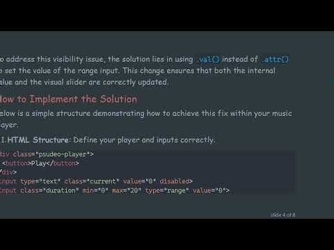Solving the input[type=range] Visibility Issue in HTML for Music Players