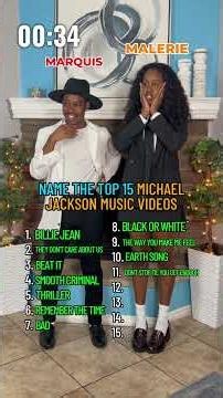Name the Top 15 most viewed MIchael Jackson Music Videos