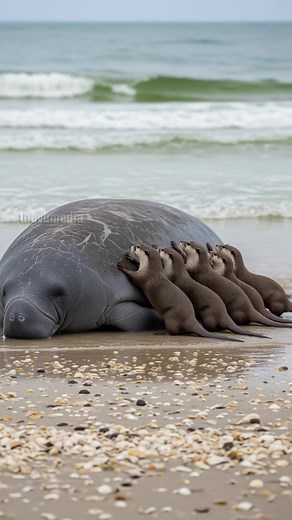 4K views · 27 reactions | Sea Otters Team Up To Save Stranded Manatee! #animals #rescue | Pawprint Daily | Facebook