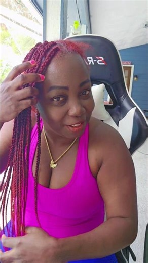 my own box Braids #Hairbymarie #haircare #hair #hairstyle #boxbraids #braids #red #nocopyrightmusic