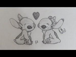 Stitch and Angel - Lilo & Stitch (Pencil Drawing)
