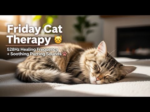 Friday Cat Therapy 🐱 | 528Hz Healing Frequency + Soothing Purring Sounds #Sleep #Healing