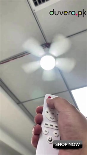 🌬️ Cooling made simple! No electrician, no drilling — just plug this Remote Control Socket Ceiling Fan into any light socket and control breeze speed from your remote! ✔ Plug-and-play convenience ✔ Adjustable airflow ✔ Quiet & powerful fan 👉 Click to order before stocks end! | Duvera.pk