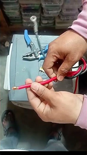 इन्वर्टर के वायर मे थींबल कैसे लगाएं|#inverter #conection