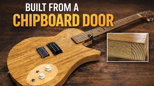 The ultimate DIY guitar made from a reclaimed particle board door