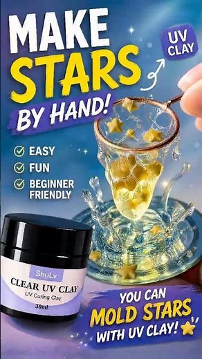TIMESRUI Catching Stars in a Net! 😲 Making a Magical Water Splash Scene with UV Resin & Clay #diy