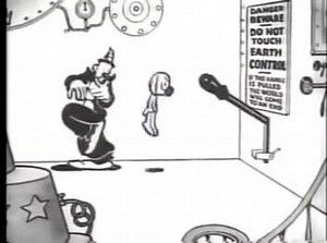 Koko's Earth Control (1928) ~ Koko and his dog bring about the apocalypse by pulling an "end-of-the-world" lever. | Black and White Films Page