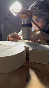 I love when I can bust out my routers! It’s how I started carving signs and I love the challenge of following the lines. This is the start of my process, basically just tracing my template to the wood. Next up I will be removing a ton of material from this Gingerbread Man, it is about to get messy. | Night Carver Designs