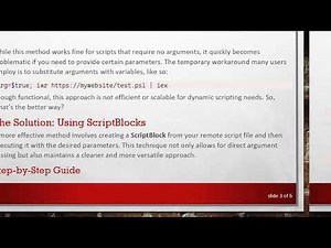 How to Pass Arguments to a Remote PowerShell Script Efficiently