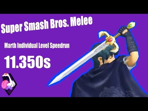 Super Smash Bros. Melee: Marth Target Test Individual Level Speedrun in 11.350s - by HighFiveGhost