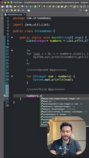 3 ways to iterate list | Stream APi | foreach loop
