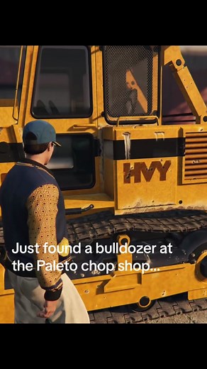 wrecking stuff is fun #gta5 #gtaonline #gtabulldozer #gtachopshop #gtasalvageyard