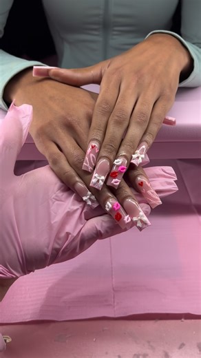 𝐋𝐮𝐯𝟒𝐞𝐬𝐭𝐡𝐞𝐭𝐢𝐜𝐬 🎀 | 𝐍𝐚𝐢𝐥 & 𝐓𝐨𝐞 𝐓𝐞𝐜𝐡 — 𝐁𝐫𝐚𝐦𝐩𝐭𝐨𝐧 on Instagram: "This valentines set is so PRETTY 💌 i love bringing my clients nail inspo to life 🥹🤭🩷🫧💘🎀 I’ve been putting so much time into perfecting my craft because I want every client to leave feeling confident, spoiled and obsessed with their nails. Quality, detail and care are always my top priority 🩷no rushed work! if you’d like to book a set like this click the link in my bio and book under “ tier 2: sig