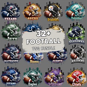 32 Football Png Bundle, 3d Footbal Clipart Bundle Design, Digital Print Download - Etsy