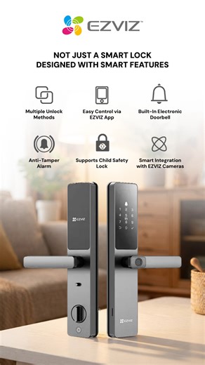 Upgrade your front door with the 𝐄𝐙𝐕𝐈𝐙 𝐃𝐋𝟎𝟓 𝐒𝐦𝐚𝐫𝐭 𝐅𝐢𝐧𝐠𝐞𝐫𝐩𝐫𝐢𝐧𝐭 𝐋𝐨𝐜𝐤 where sleek design meets maximum security. No more worrying about lost keys or forgotten codes! 𝐌𝐚𝐣𝐨𝐫 𝐅𝐞𝐚𝐭𝐮𝐫𝐞𝐬: 🔓 Multiple Unlock Methods: Choose from Fingerprint, Passcode, Proximity Card, App Unlock, Mechanical Key, or Temporary Codes. 👆 Fingerprint Recognition: Fast, local storage for up to 50 fingerprints. 📱 Remote App Control: Manage users, check lock status, and receive real-time