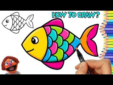 How to draw Fish? Fish Drawing and Printable Coloring Pages ( PDF Download Link )