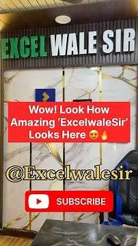Wow! Look How Amazing ‘ExcelwaleSir’ Looks Here 😍🔥📈 #excelwalesir #exceltraining