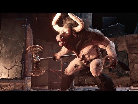 Assassin's Creed Odyssey - MINOTAUR Legendary Secret Boss Fight + Legendary Axe & Ancient Artifact