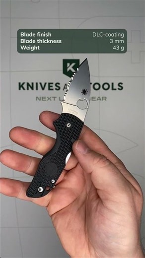 Spyderco Lil’ Native Lightweight Backlock 230SBK Black FRN, serrated pocket knife