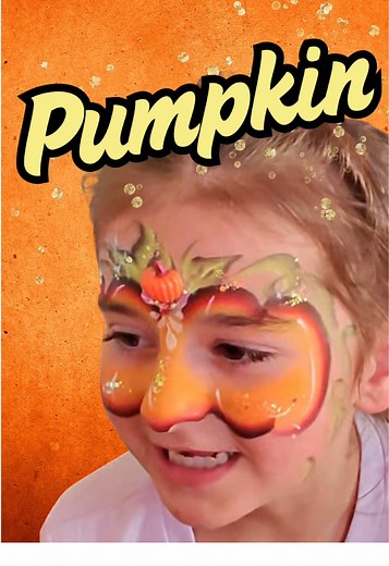 Another pumpkin mask she didn’t want anything around the eyes so I obliged 🎃✨ #facepaintpumpkin #pumpkinmakeup #thankgivingfacepaint #tiktokfacepainter