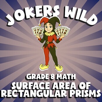 Surface Area of Rectangular Prisms JOKERS WILD Math Game  No Prep Grade 8 Review