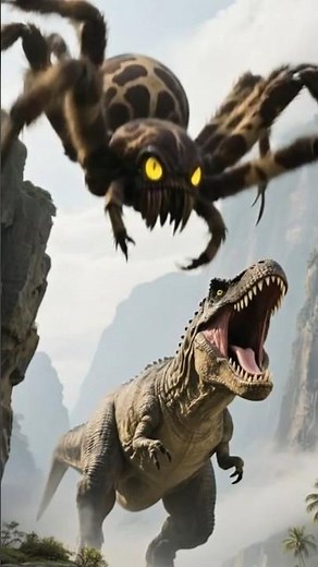 Huge Spider Strikes Down T-Rex on Cliffside | Cinematic Creature Fight #trex #bigspider