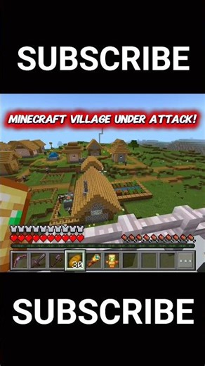 Minecraft Village Under Attack!💀#minecraft #minecraftvillage