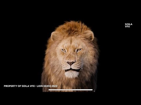 Photorealistic roaring 3d lion animation 2023