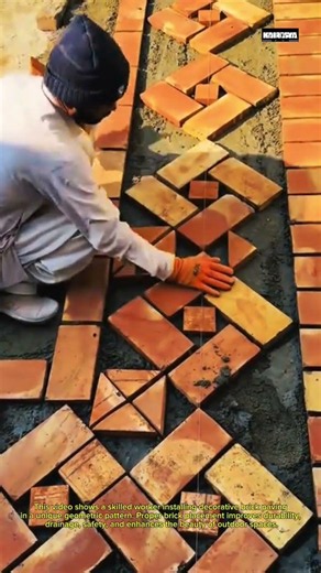 Creative Brick Pathway Installation | Masonry & Construction Craftsmanship