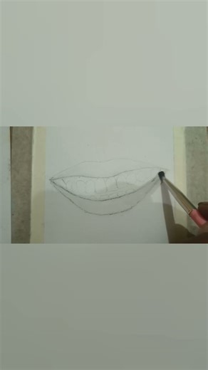 draw a smile in easy way |#teeth Drawing |#trending |#shorts