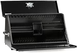 StorSmart Toolbox, Steel Wedge, 36" Black – 14-Gauge Treadplate, Weatherproof Split-Lid Tray, 200+ SAE & Metric Tools Storage, Powder-Coated, for Truck or Garage - Amazon.com