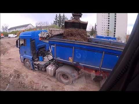 Bagger Liebherr A920 / Baugrubenaushub Erdarbeiten / Rodungsarbeiten / GoPro 8 / Cabview