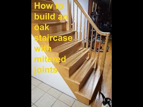 how to build an oak staircase with mitered risers and treads