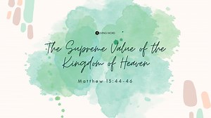 “The Supreme Value of the Kingdom of Heaven (Matthew 13:44-46)” Pastor Mel Caparros April 9, 2023 Sunday Service What you SUPREMELY VALUE in your life will determine the DIRECTION and DESTINY of life. Sadly, many choose the TEMPORAL over the ETERNAL and the MATERIAL over the SPIRITUAL.\u0003� This parable teaches the supreme value of the Kingdom of Heaven. _____________________ Join us this weekend in our In-Person Service. You may also watch us our livestream at 9AM. See you and God bless! Serv