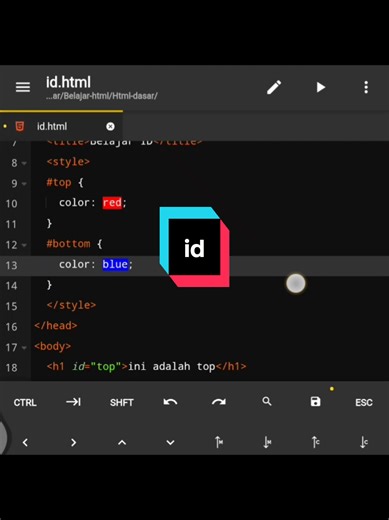 Pemahaman ID dalam HTML dan CSS