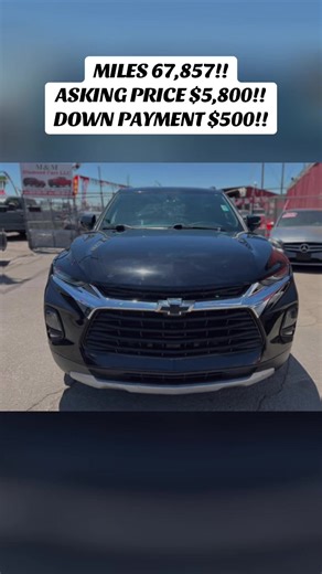 2019 CHEVROLET BLAZER LT CLEAN TITLE MILES 67,857!! ASKING PRICE $5,800!! DOWN PAYMENT $500!! FINANCE AVAILABLE 2.5L 4 CYLINDER FWD!! 2 PREVIOUS OWNERS