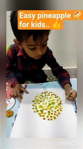 easy pineapple painting 🎨for kids🤗#shorts#drawing#takshgather